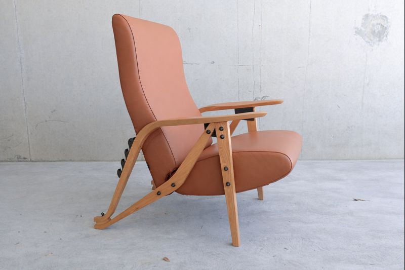 Gilda Brown Leather Armchair by Carlo Mollino for Zanotta.