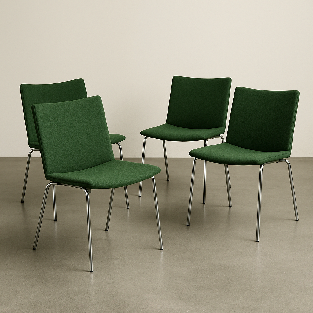 Set of Eight Hans J. Wegner “Airport” Side Chairs, Model AP38