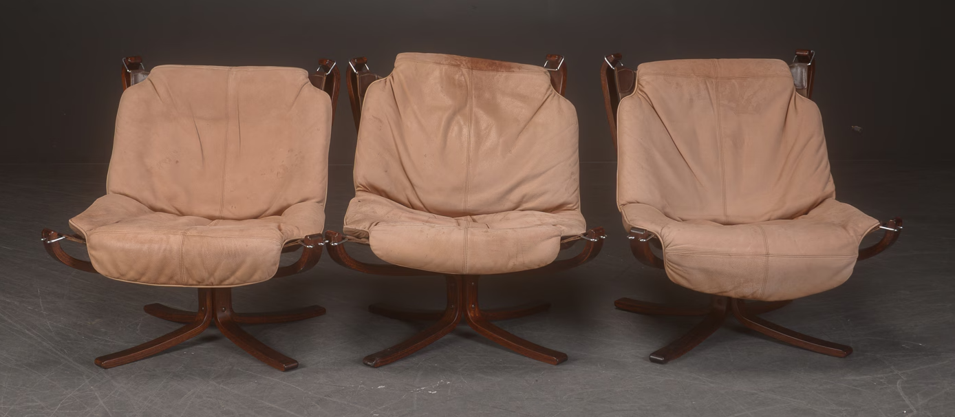 Falcon lounge chairs designed by Sigurd Ressell for Vatne Møbler.