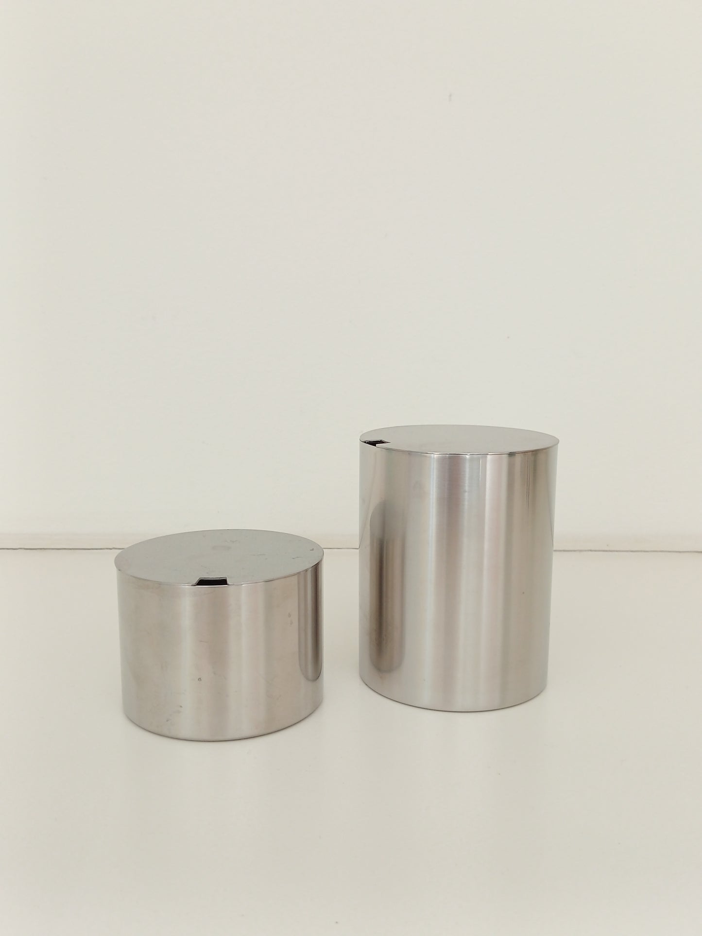 Stelton Arne Jacobsen sugar bowls.