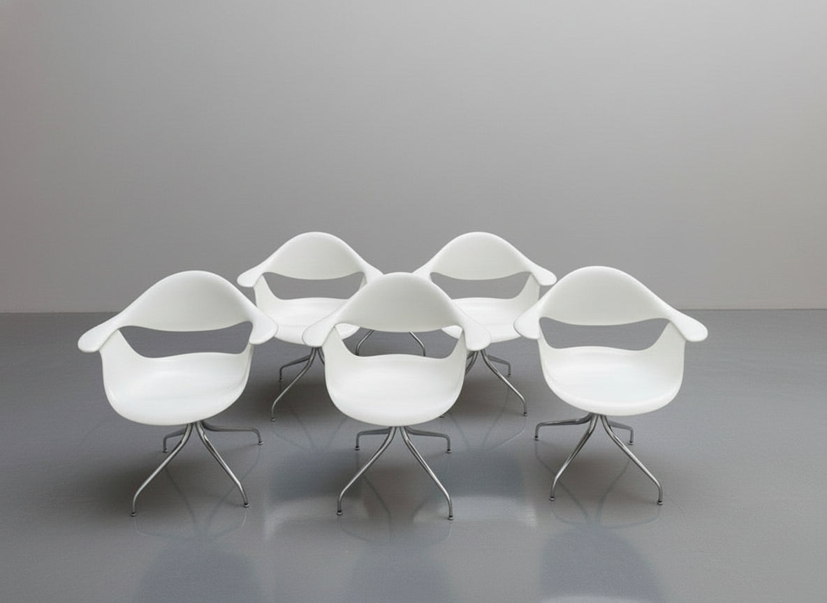 Swag Leg Armchair by George Nelson for Herman Miller. Set of six. On sale.