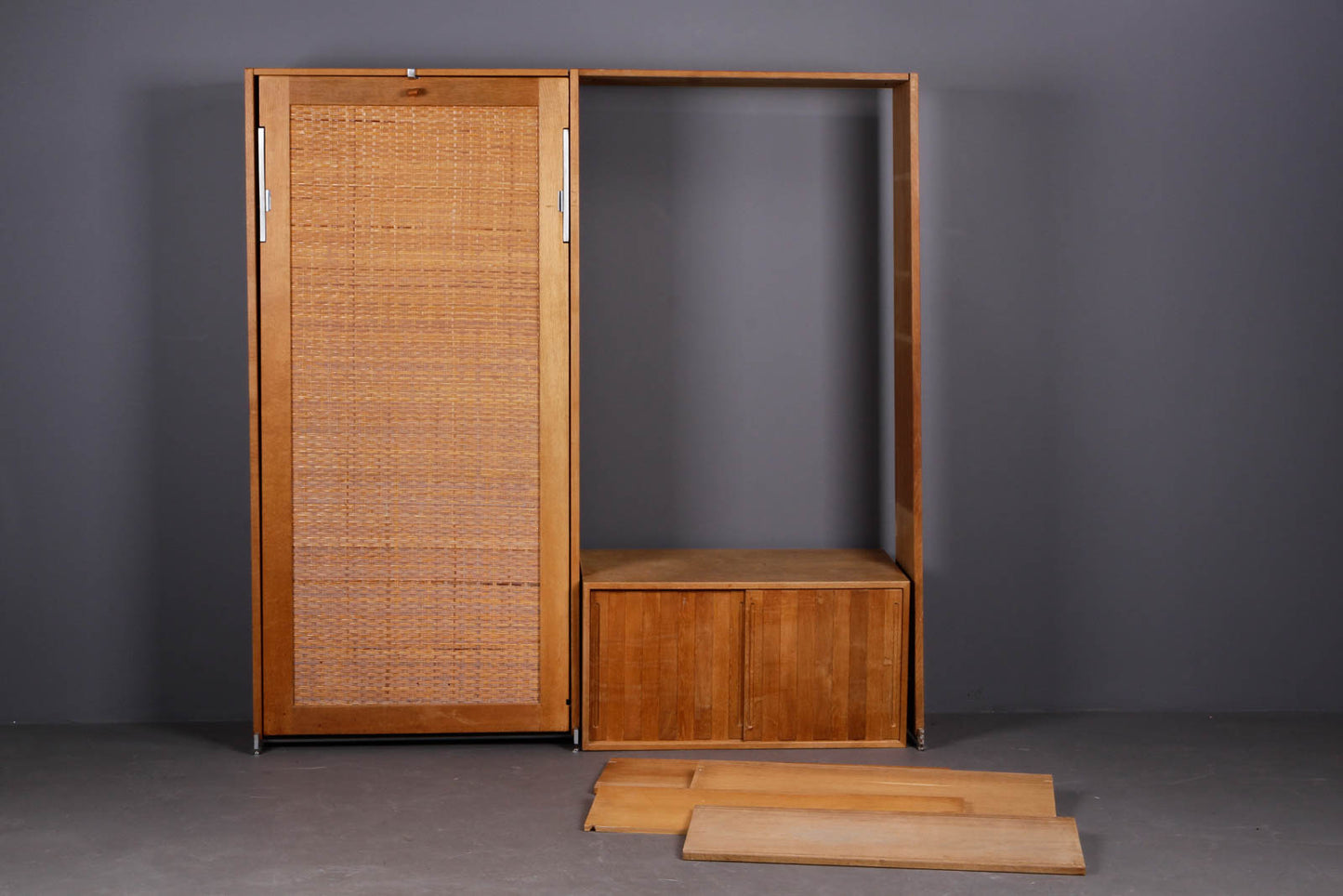 Hans J. Wegner Upright bed with bookcase and cabinet.