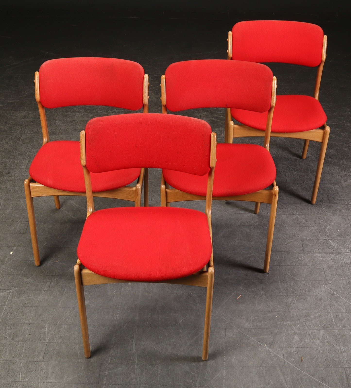 Erik Buch. Four oak chairs, model OD 49. To be restored.