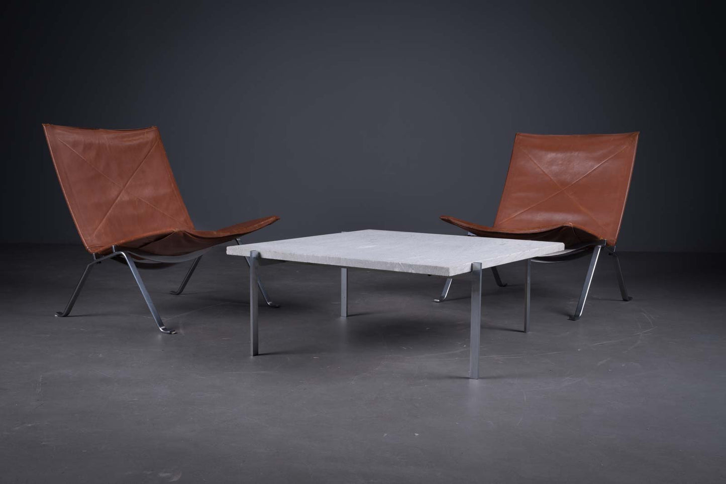 Poul Kjærholm PK-22 chairs by E. Kold Christensen.
