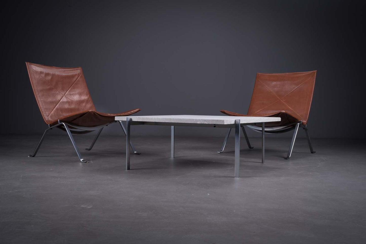 Poul Kjærholm PK-22 chairs by E. Kold Christensen.