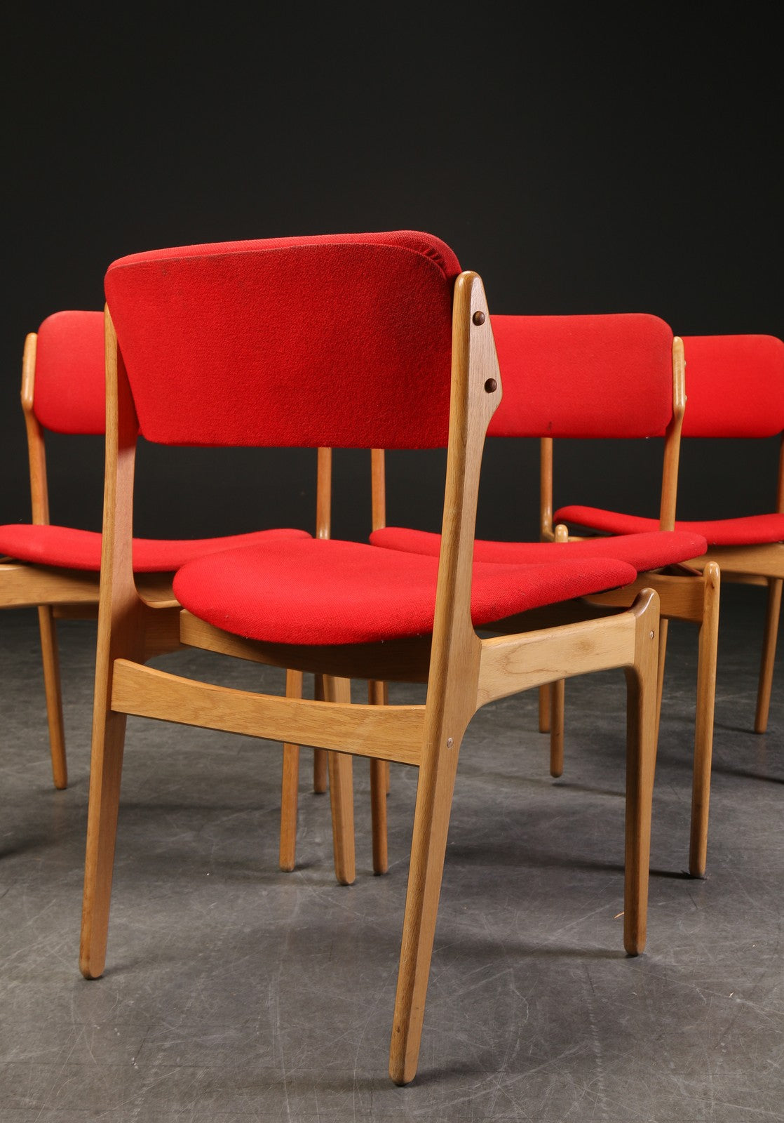Erik Buch. Four oak chairs, model OD 49. To be restored.