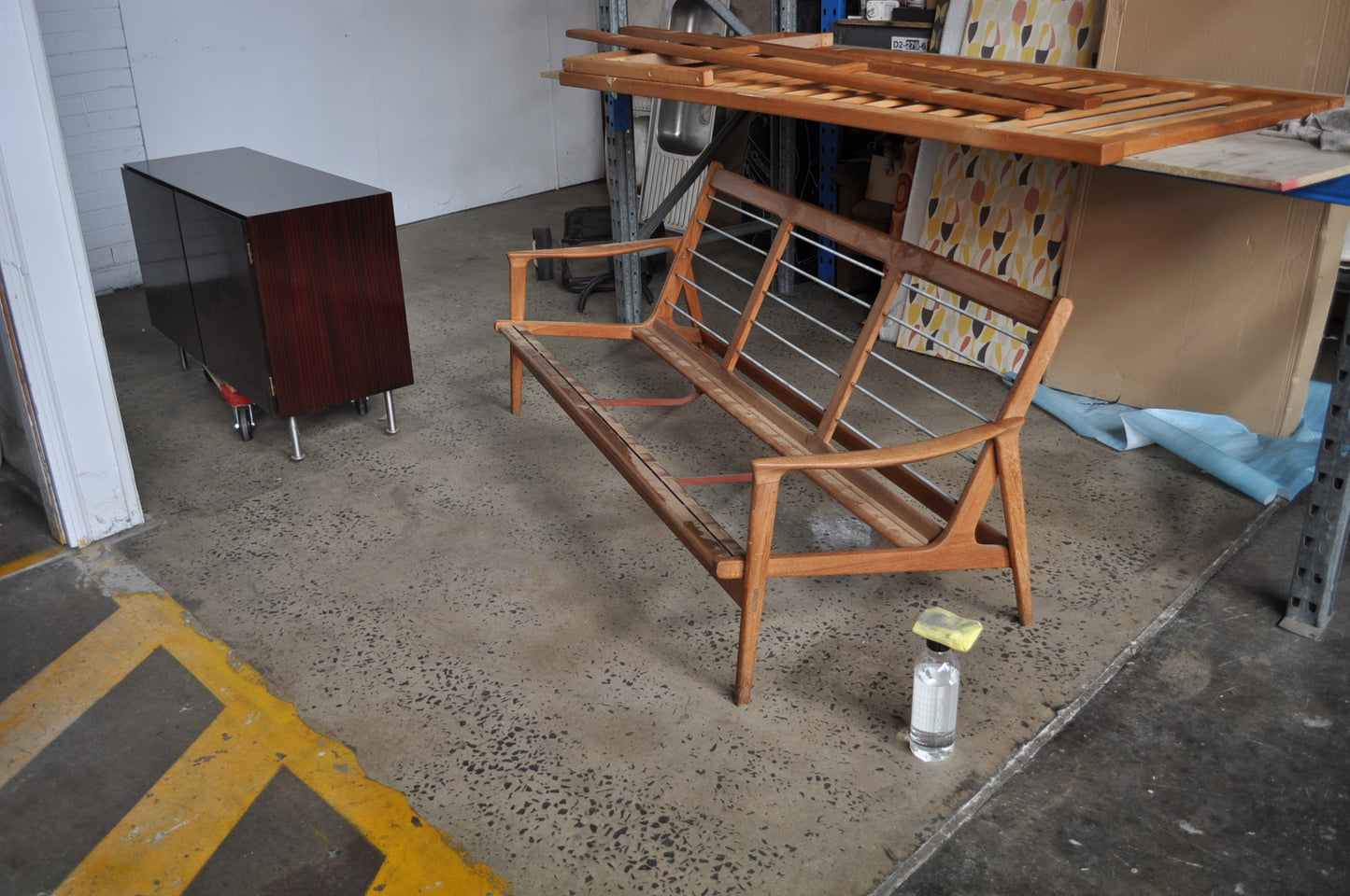 Parker lounge frame. Under restoration.