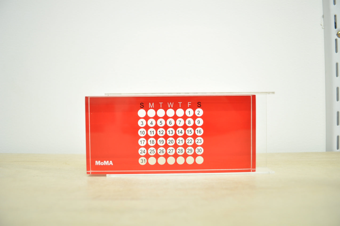 MoMA Acrylic Perpetual Calendar in Red.