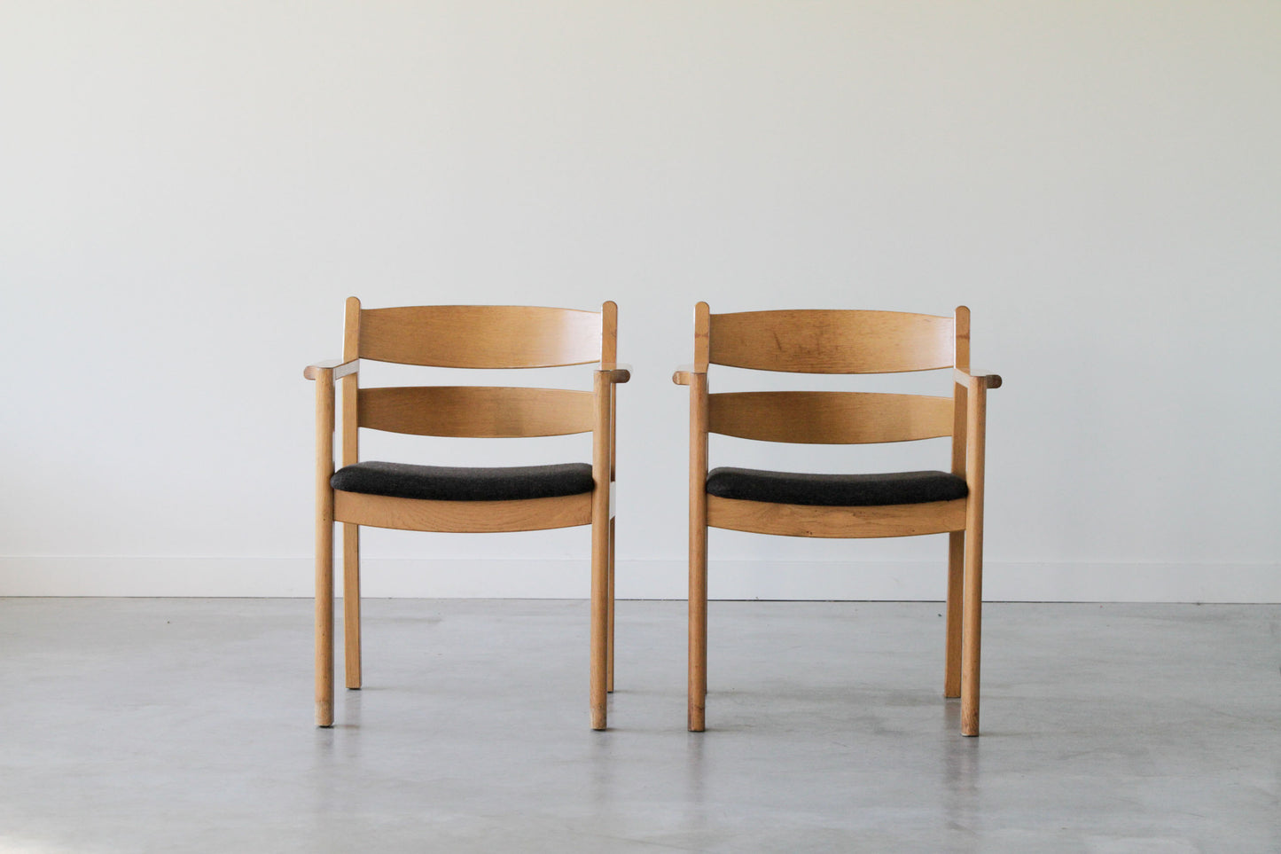 Kurt Østervig Oak Dining Chair in grey. Set of 8. (Under restoration)