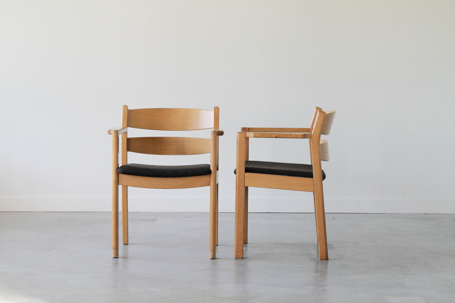 Kurt Østervig Oak Dining Chair in grey. Set of 8. (Under restoration)