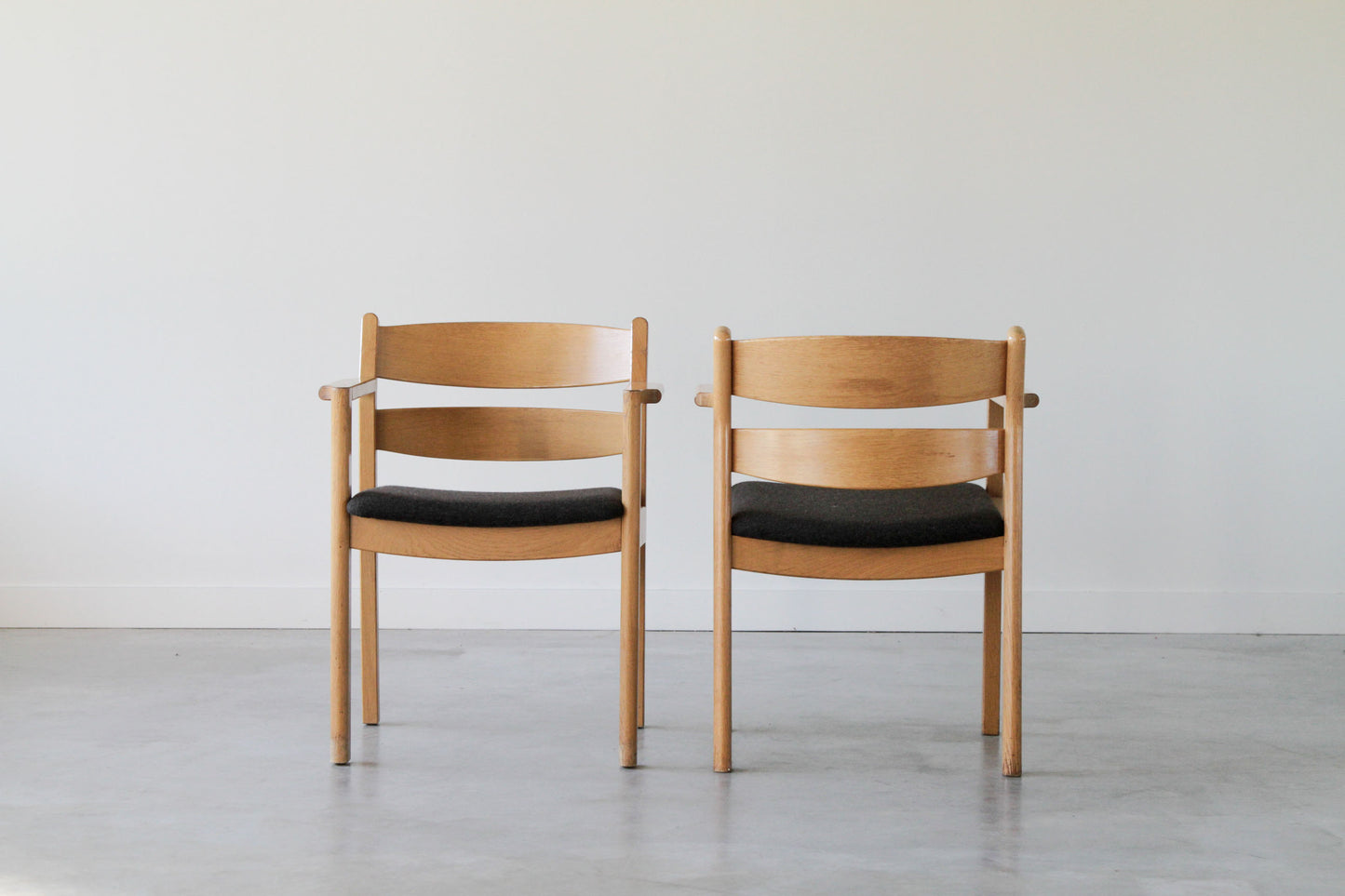 Kurt Østervig Oak Dining Chair in grey. Set of 8. (Under restoration)