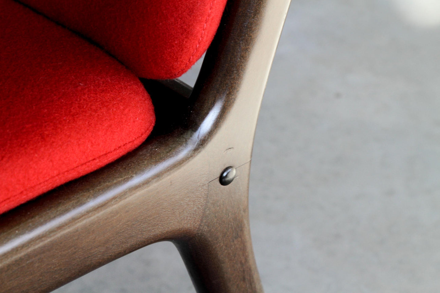 Ole Wanscher lounge chair. Model PJ 112. In Red.