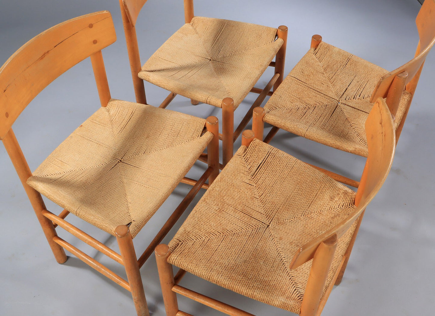 Børge Mogensen "Folkestolen" J39 dining chairs by FDB Mobler. (Under restoration)