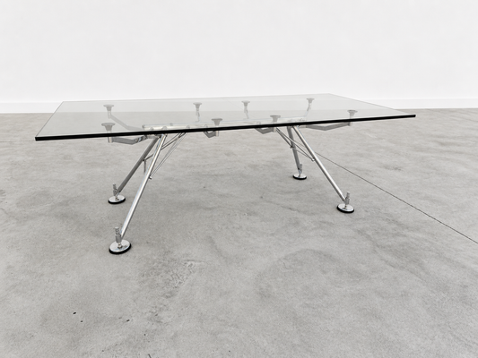 Tecno "Nomos" Table by Norman Foster Glass Desk / Dining Table