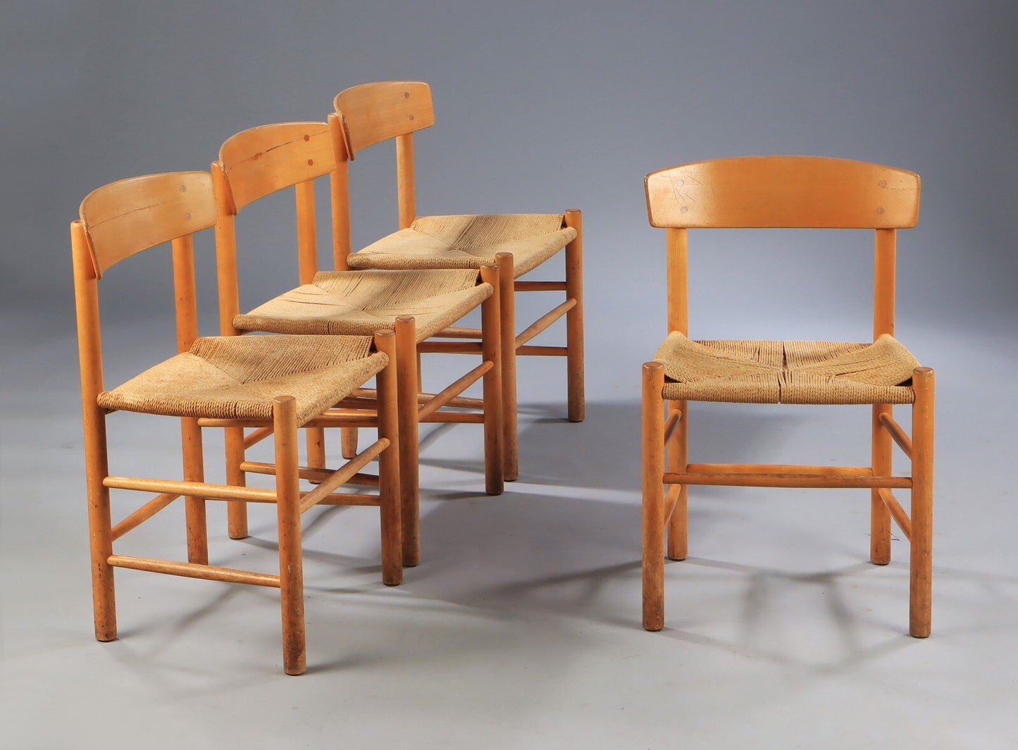 Børge Mogensen "Folkestolen" J39 dining chairs by FDB Mobler. (Under restoration)