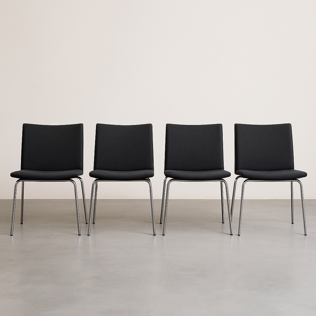 Set of Eight Hans J. Wegner “Airport” Side Chairs, Model AP38