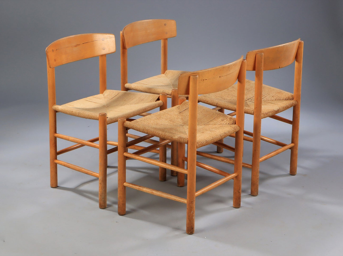 Børge Mogensen "Folkestolen" J39 dining chairs by FDB Mobler. (Under restoration)