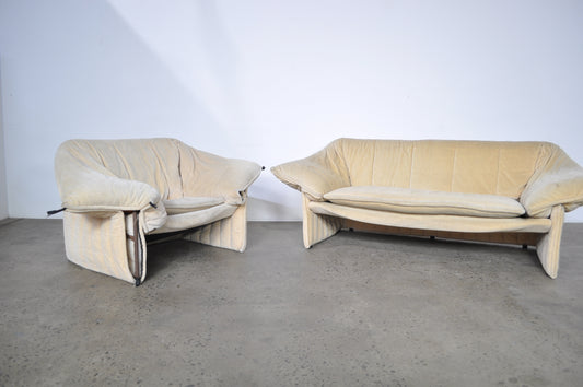 Mario Bellini "le Stelle" Sofa and  lounge chair set. Restoration project.