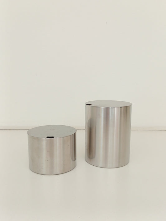 Stelton Arne Jacobsen sugar bowls.