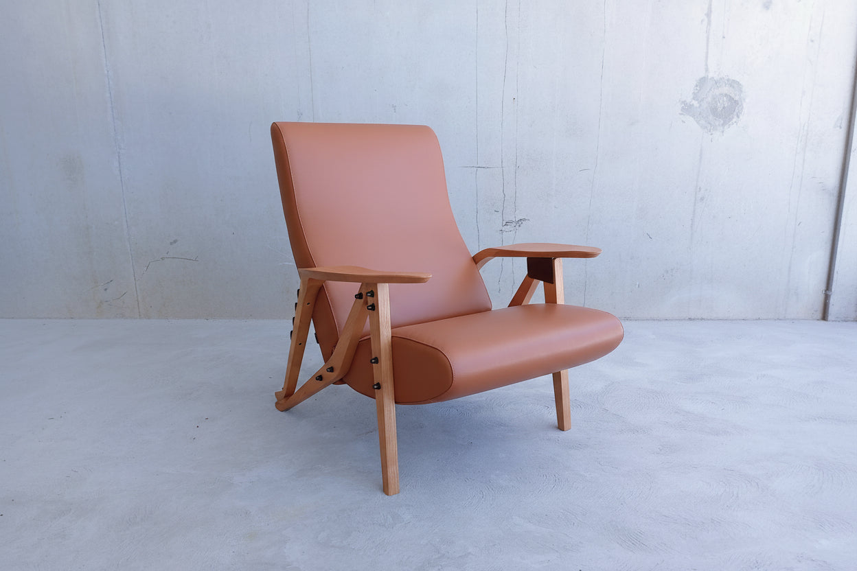 Gilda Brown Leather Armchair by Carlo Mollino for Zanotta.