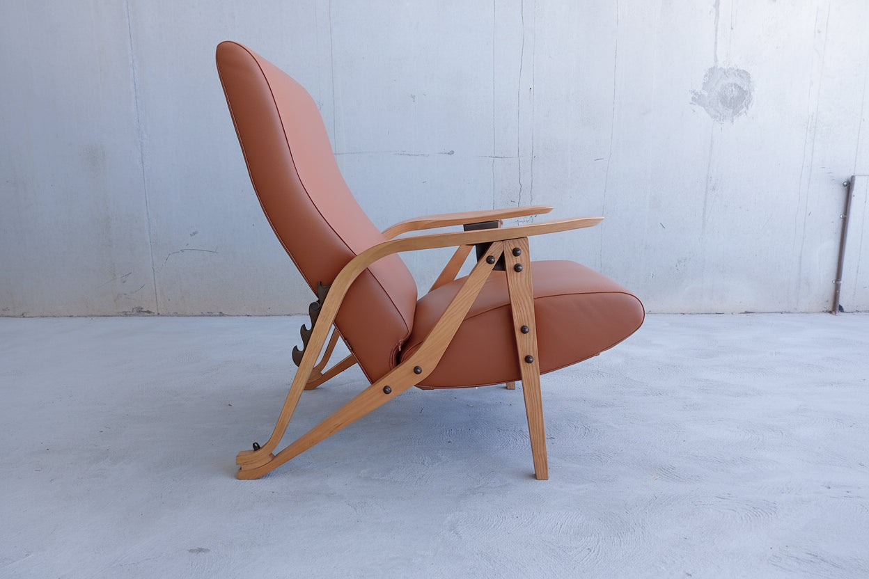 Gilda Brown Leather Armchair by Carlo Mollino for Zanotta.