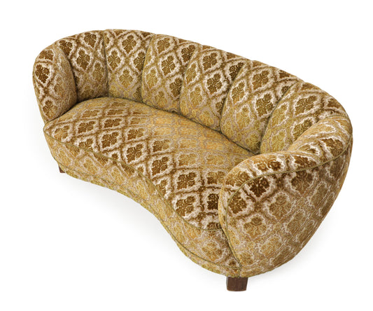 Danish Two-Seater Banana Sofa.