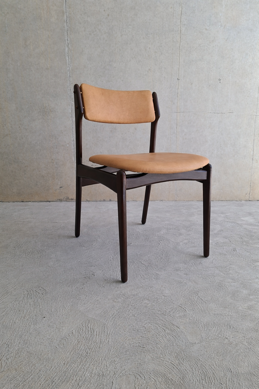 Danish Dining Chairs in the Erik Buch Style with a Mahogany Frame.