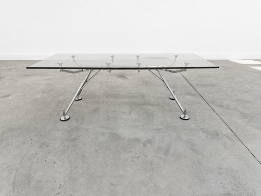Tecno "Nomos" Table by Norman Foster Glass Desk / Dining Table