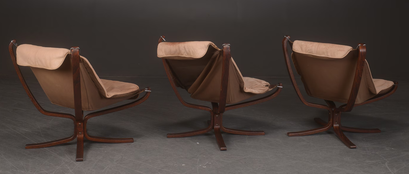 Falcon lounge chairs designed by Sigurd Ressell for Vatne Møbler.