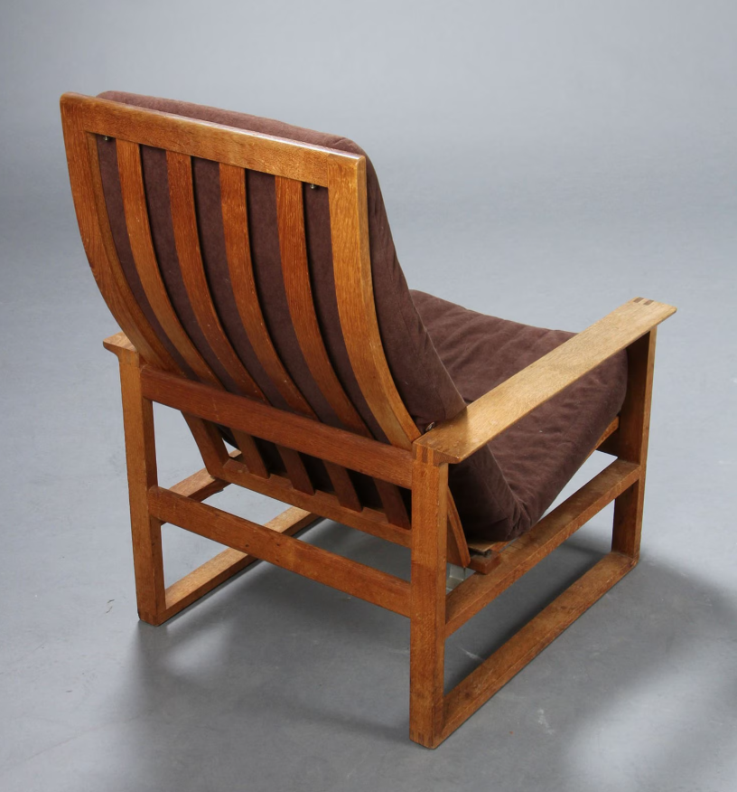 Børge Mogensen High-Backed 'Sled' Chair and Stool.