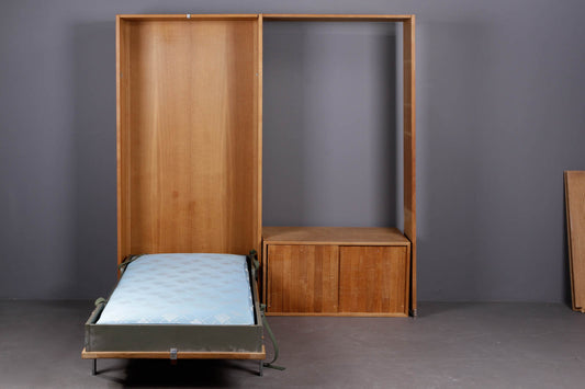Hans J. Wegner Upright bed with bookcase and cabinet.