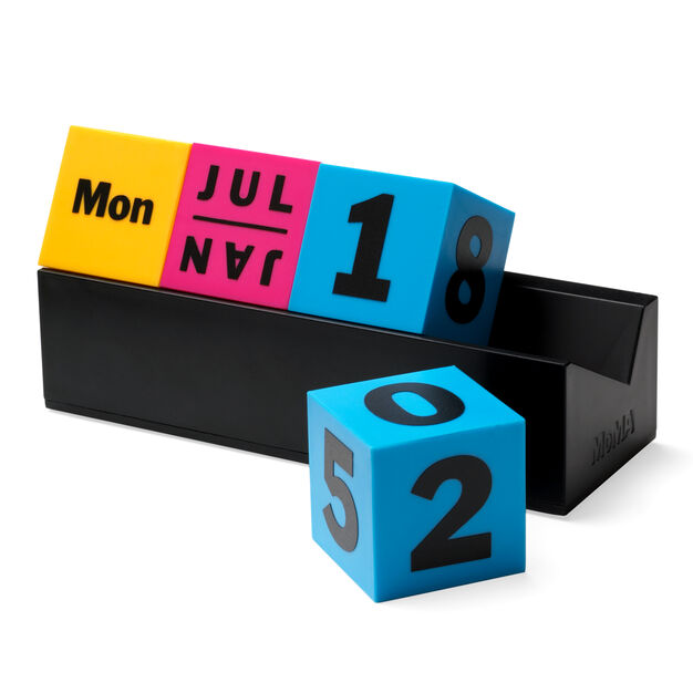 MoMA Calendar Perpetual Cubes Blk/Red or Multi Coloured.