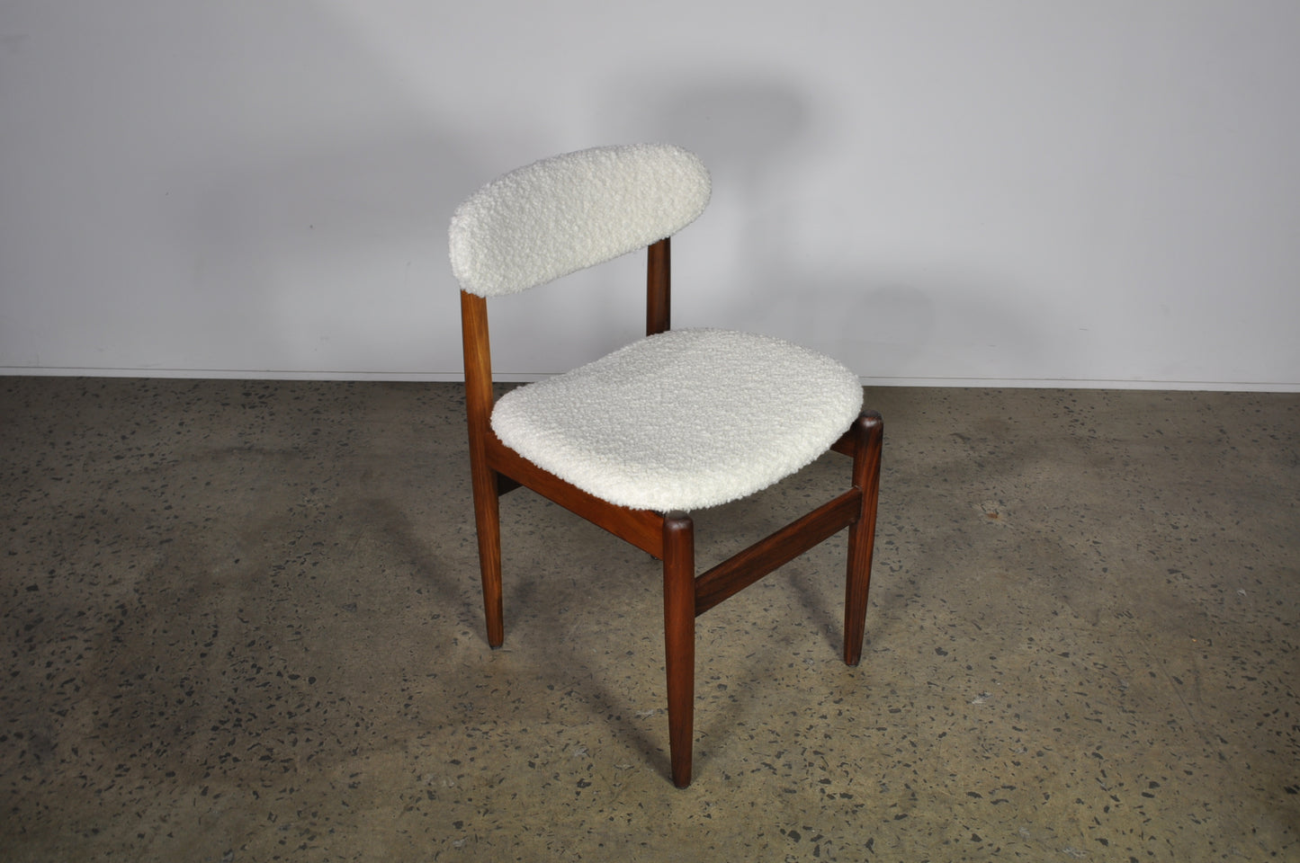 Elite Dining chairs in shearling fabric.