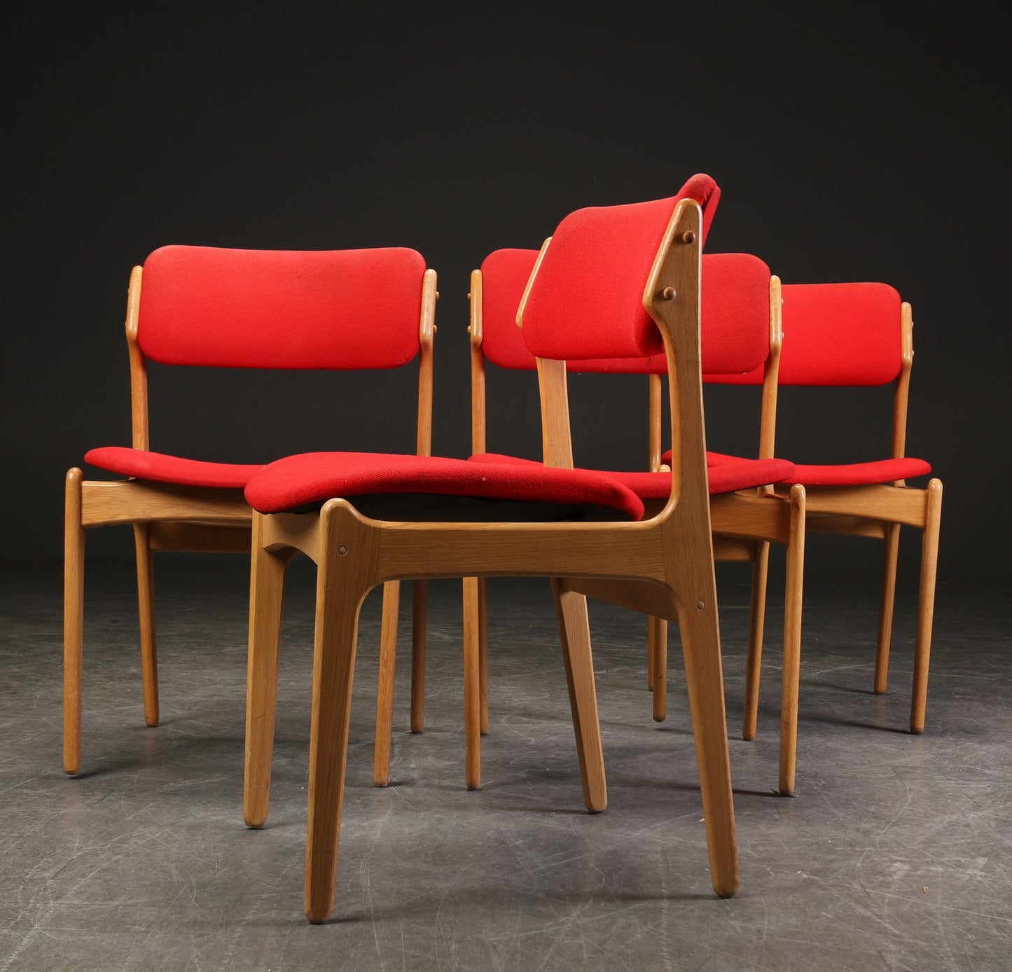 Erik Buch. Four oak chairs, model OD 49. To be restored.