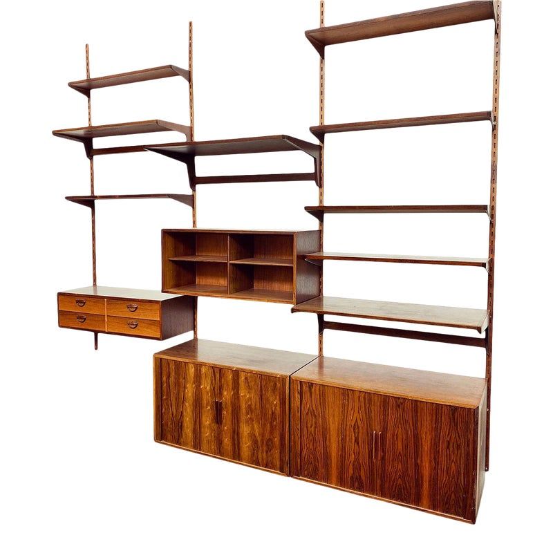 Kai Kristiansen Rosewood and teak FM Reolsystem options.